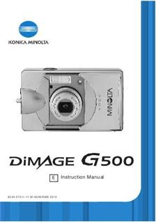 Minolta Dimage G 500 manual. Camera Instructions.
